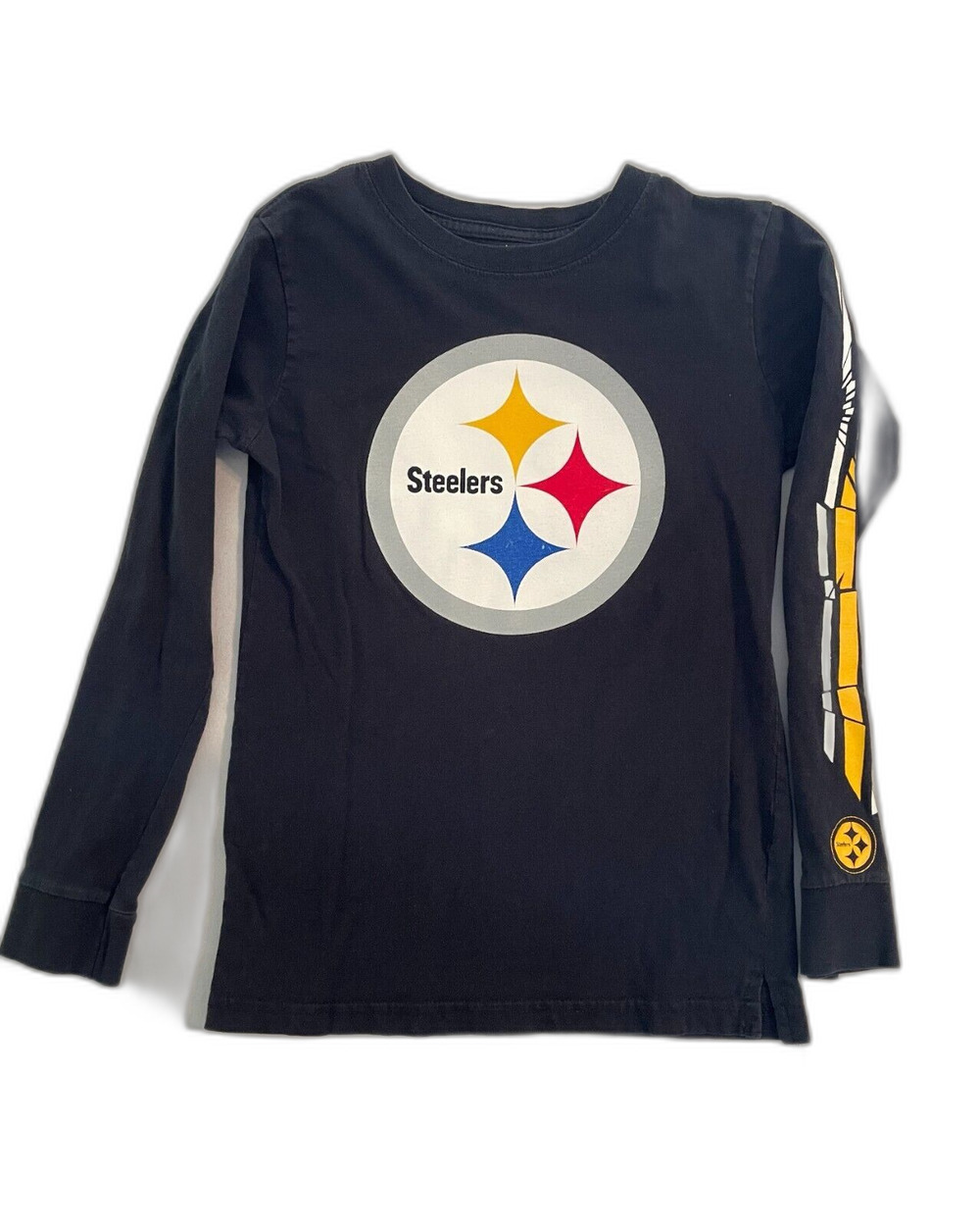 NFL Shirt Youth Size 8 Black Long Sleeve Pittsburgh Steelers